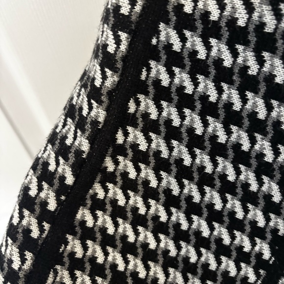 Calvin Klein Houndstooth Knit Fit & Flare Dress Women's Small S Black White Work - Picture 15 of 16